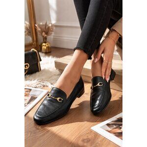 Coach Leather Loafers Womens 6 Black Horsebit Slip On Flats Classic